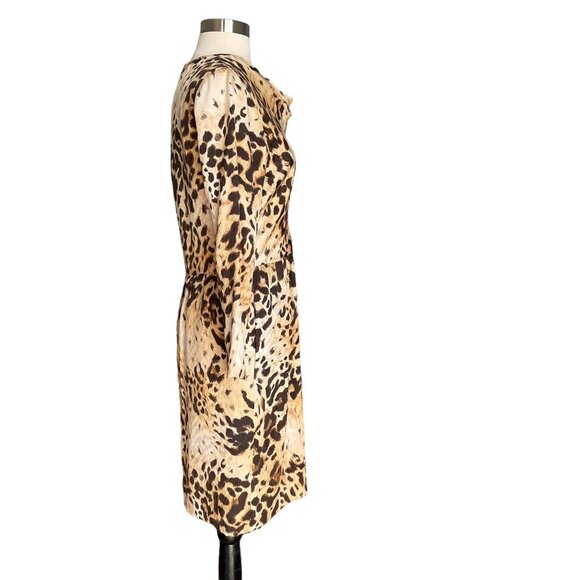 Bill Blass Vintage Silk Leopard Animal Print Dress Cocktail - Picture 6 of 12
